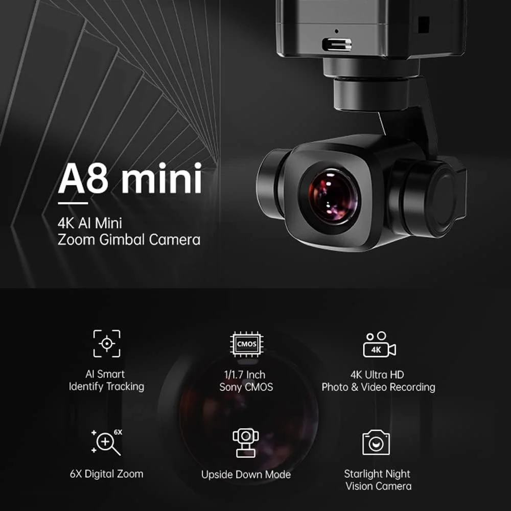 SIYI A8 Mini 4K 8MP Gimbal Cam - Drone Camera Vlog ulasan dan harga