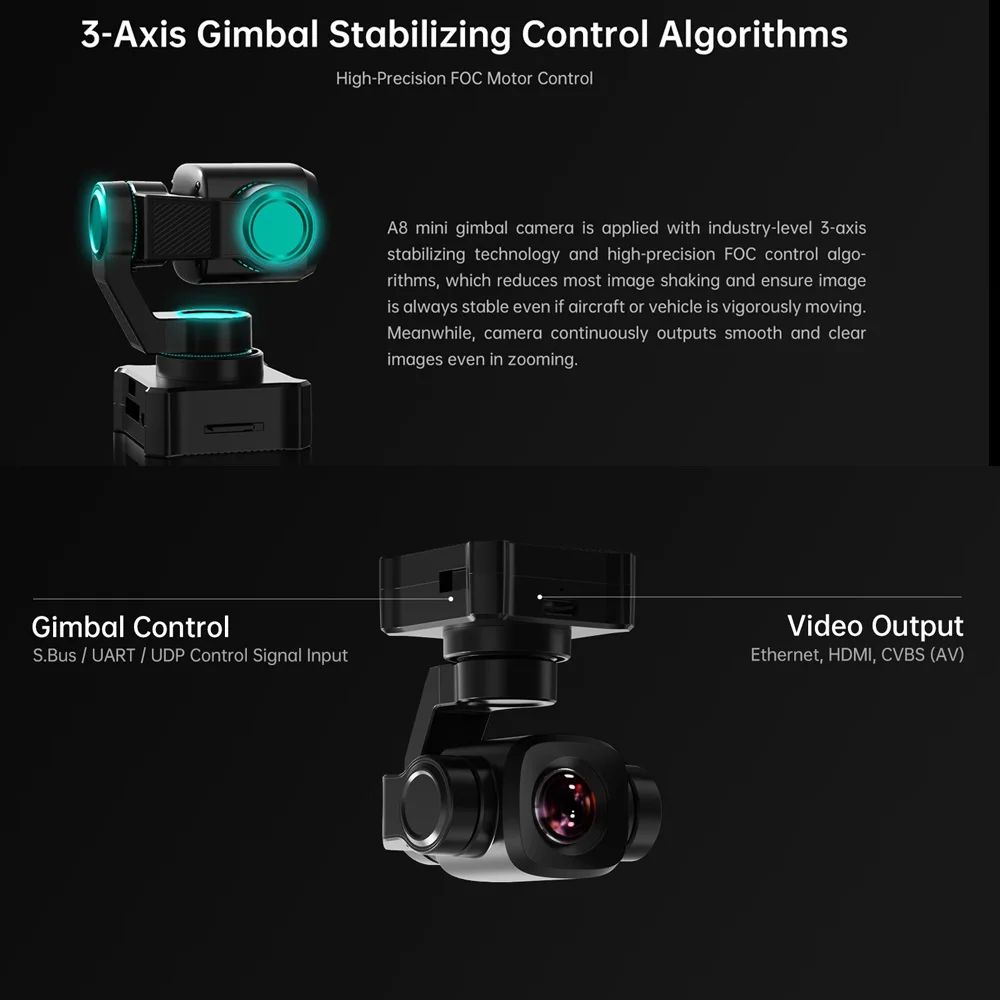SIYI A8 Mini 4K 8MP Gimbal Cam - Drone Camera Vlog ulasan dan harga