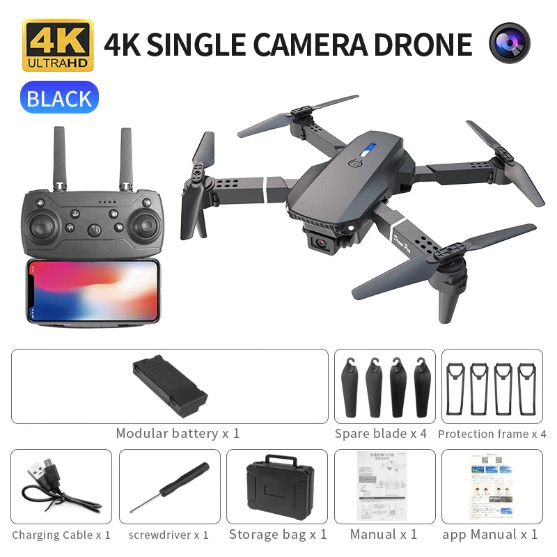 E88 ProIntelligent Folding Dro - Drone Camera Lens ulasan dan harga