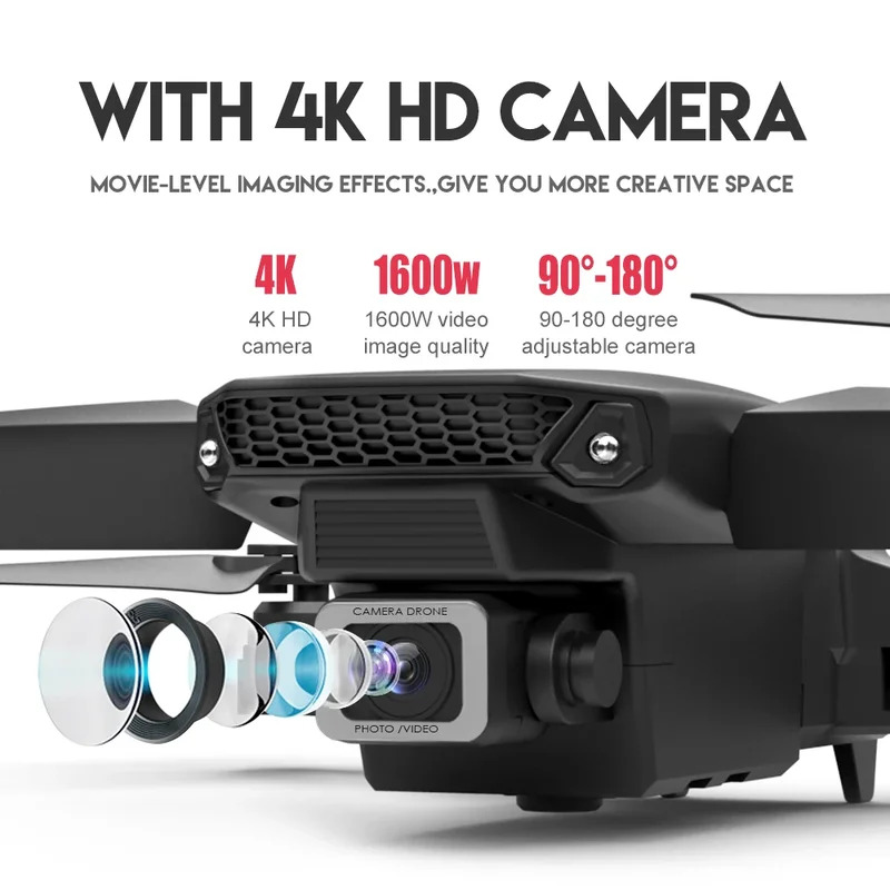 E88 ProIntelligent Folding Dro - Drone Camera Lens ulasan dan harga