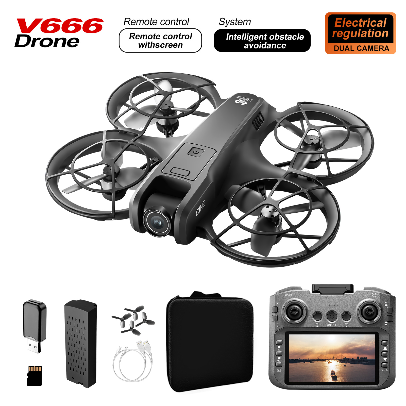 New V666 Mini Drone 4K Profess - Drone Camera Mount ulasan dan harga